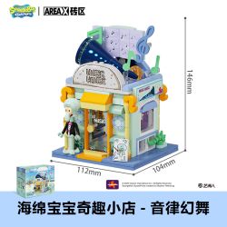 AREA-X AB0058 0058 SPONGEBOB SQUAREPANTS CỬA HÀNG VUI VẺ bộ đồ chơi xếp lắp ráp ghép mô hình Movie & Game Phim Và Trò Chơi