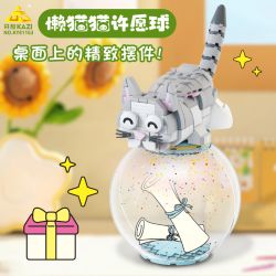 Kazi KY81163 81163 CON MÈO LƯỜI BIẾNG ƯỚC BÓNG bộ đồ chơi xếp lắp ráp ghép mô hình HAPPY CAT‘S WISHING BALL 321 khối