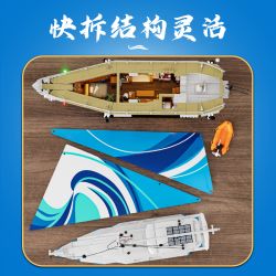 LUMIBRICKS FUNWHOLE F9074 9074 KỲ NGHỈ NGOÀI TRỜI THUYỀN BUỒM LA BRISA tỷ lệ 1:24 bộ đồ chơi xếp lắp ráp ghép mô hình Creator LA BRISA THE SAILBOAT Sáng Tạo 1640 khối