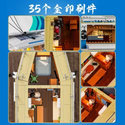 LUMIBRICKS FUNWHOLE F9074 9074 KỲ NGHỈ NGOÀI TRỜI THUYỀN BUỒM LA BRISA tỷ lệ 1:24 bộ đồ chơi xếp lắp ráp ghép mô hình Creator LA BRISA THE SAILBOAT Sáng Tạo 1640 khối