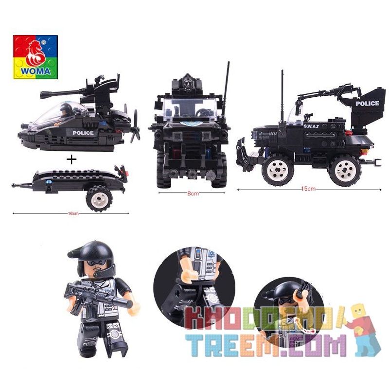 WOMA C0530 0530 Xếp hình kiểu  SWAT SPECIAL FORCE SWAT Fearless River Patrol Team Đặc Nhiệm Vùng Sông 448 khối