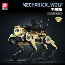 LE YI 66073 SÓI CƠ KHÍ bộ đồ chơi xếp lắp ráp ghép mô hình MECHANICAL WOLF 826 khối