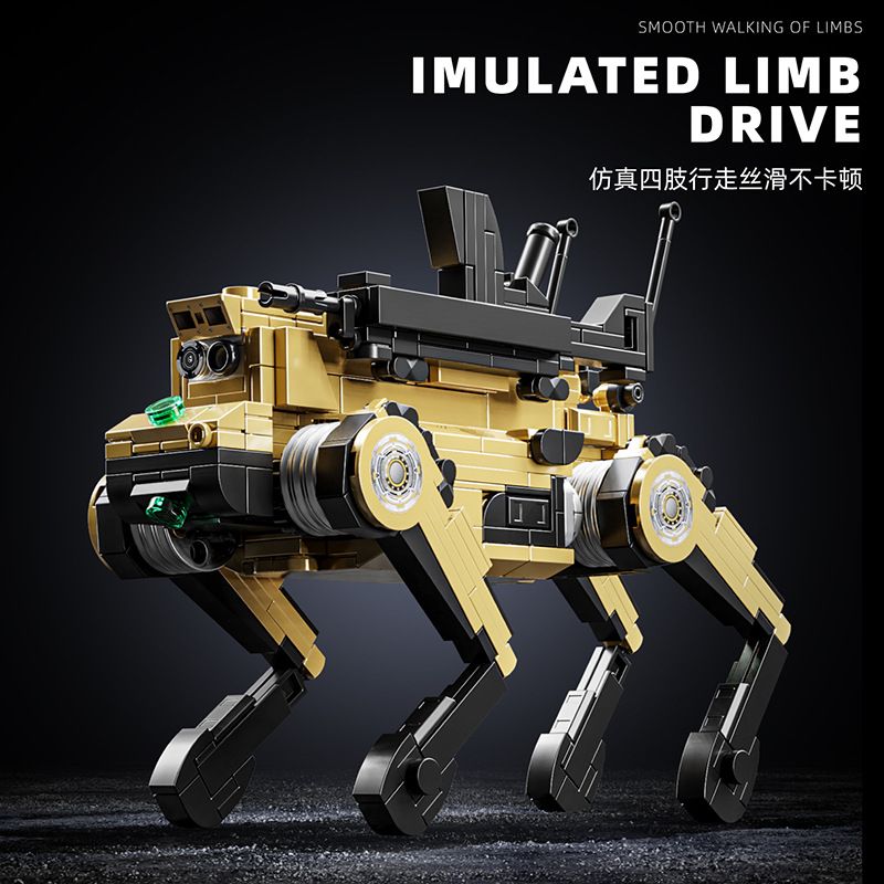 LE YI 66073 SÓI CƠ KHÍ bộ đồ chơi xếp lắp ráp ghép mô hình MECHANICAL WOLF 826 khối