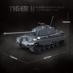 QuanGuan 100301 Quan Guan 100301 TIGER II TANK HẠNG NẶNG (LOẠI MỚI NHẤT) bộ đồ chơi xếp lắp ráp ghép mô hình Military Army PZ.KPFW VI AUSF.B TIGER II(SD.KFZ.182) LATE Quân Sự Bộ Đội 1563 khối
