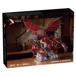 XBERT 66122 DUNGEONS AND DRAGONS RỒNG ĐỎ bộ đồ chơi xếp lắp ráp ghép mô hình MONSTER FANTASY WORLD DUNGEONS & DRAGONS 1856 khối