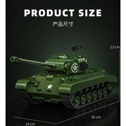 12GO 97011 M26 PERS BREATH BỂ NẶNG tỷ lệ 1:28 bộ đồ chơi xếp lắp ráp ghép mô hình Military Army M26 PERSHING Quân Sự Bộ Đội 1703 khối