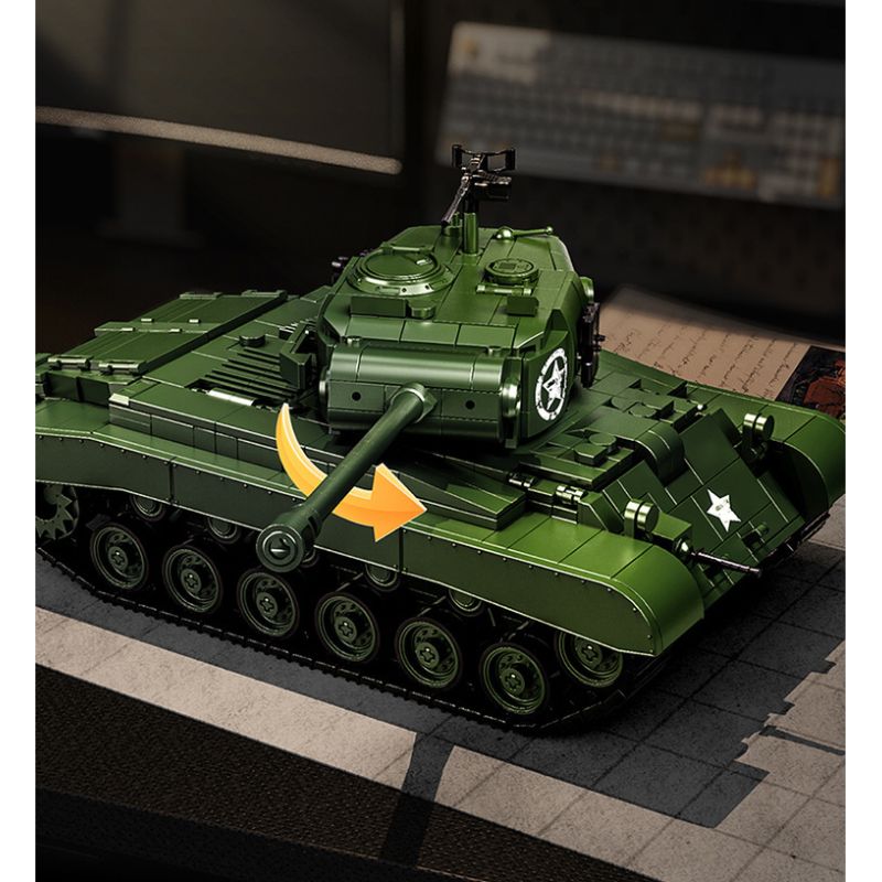 12GO 97011 M26 PERS BREATH BỂ NẶNG tỷ lệ 1:28 bộ đồ chơi xếp lắp ráp ghép mô hình Military Army M26 PERSHING Quân Sự Bộ Đội 1703 khối