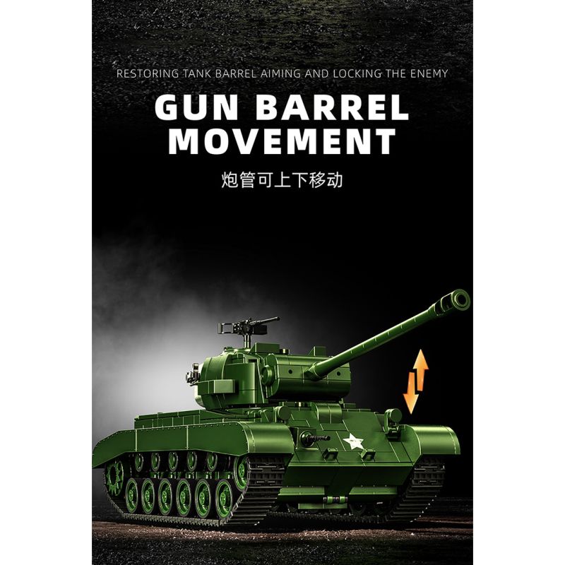 12GO 97011 M26 PERS BREATH BỂ NẶNG tỷ lệ 1:28 bộ đồ chơi xếp lắp ráp ghép mô hình Military Army M26 PERSHING Quân Sự Bộ Đội 1703 khối