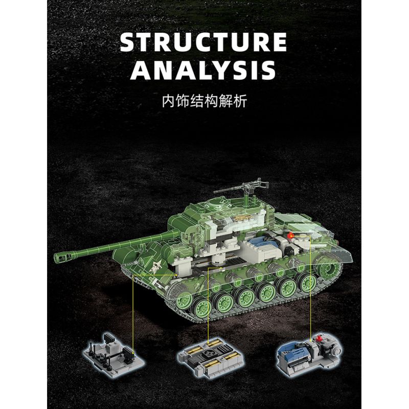 12GO 97011 M26 PERS BREATH BỂ NẶNG tỷ lệ 1:28 bộ đồ chơi xếp lắp ráp ghép mô hình Military Army M26 PERSHING Quân Sự Bộ Đội 1703 khối
