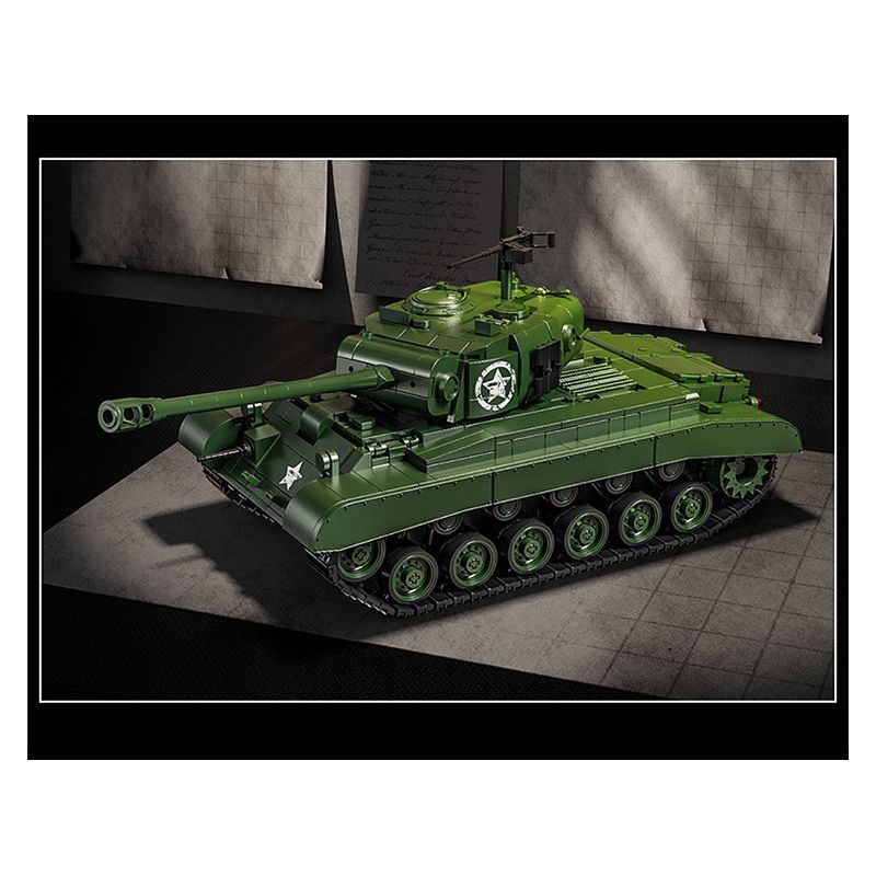 12GO 97011 M26 PERS BREATH BỂ NẶNG tỷ lệ 1:28 bộ đồ chơi xếp lắp ráp ghép mô hình Military Army M26 PERSHING Quân Sự Bộ Đội 1703 khối