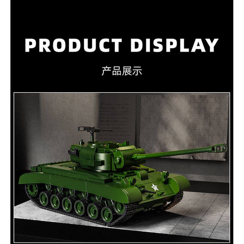 12GO 97011 M26 PERS BREATH BỂ NẶNG tỷ lệ 1:28 bộ đồ chơi xếp lắp ráp ghép mô hình Military Army M26 PERSHING Quân Sự Bộ Đội 1703 khối