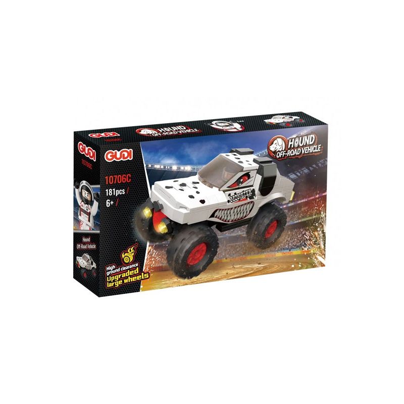 GUDI 10706A 10706B 10706C 10706D MONSTER OFF-ROAD XE 4 MÔ HÌNH KHỦNG LONG DRAGON HOUND MAD SHARK ĐỊA bộ đồ chơi xếp lắp ráp ghép mô hình City OFF-ROAD VEHICLE Thành Phố 736 khối