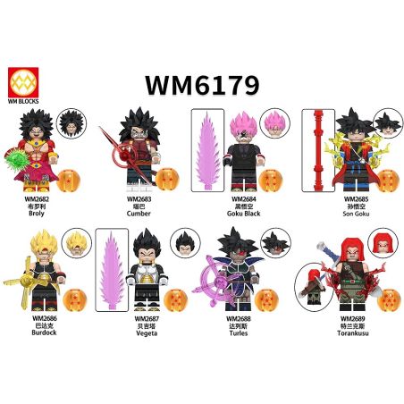 WM 6179 2682 2683 2684 2685 2686 2687 2688 2689 GẠCH BÓNG RỒNG 8 bộ đồ chơi xếp lắp ráp ghép mô hình Movie & Game DRAGON BALL Phim Và Trò Chơi