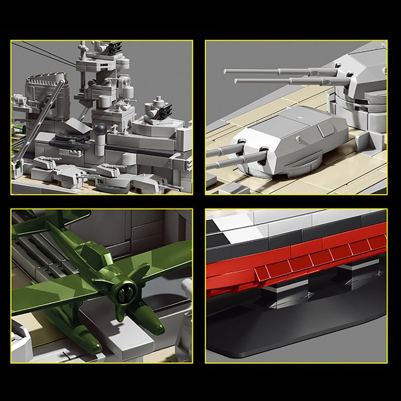 12GO 98005 BATTLESHIP BISMARCK 1 300 tỷ lệ 1:300 bộ đồ chơi xếp lắp ráp ghép mô hình Military Army BISMARCK CLASS BATTLESHIP Quân Sự Bộ Đội 2686 khối