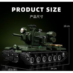 12GO 98003 BỂ NẶNG KV-2 bộ đồ chơi xếp lắp ráp ghép mô hình Military Army KV-2 HEAVY TANK Quân Sự Bộ Đội 2235 khối