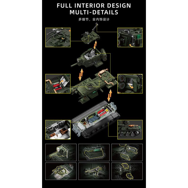 12GO 98003 BỂ NẶNG KV-2 bộ đồ chơi xếp lắp ráp ghép mô hình Military Army KV-2 HEAVY TANK Quân Sự Bộ Đội 2235 khối