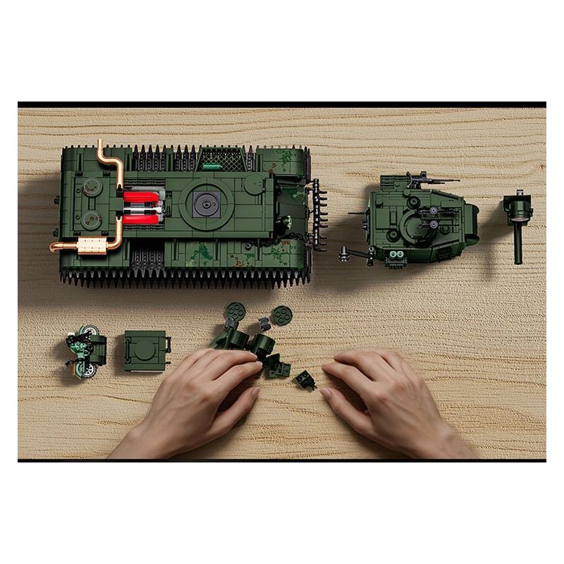 12GO 98003 BỂ NẶNG KV-2 bộ đồ chơi xếp lắp ráp ghép mô hình Military Army KV-2 HEAVY TANK Quân Sự Bộ Đội 2235 khối