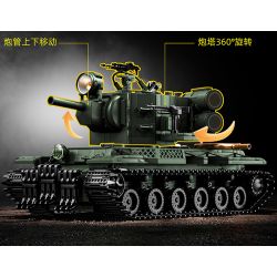 12GO 98003 BỂ NẶNG KV-2 bộ đồ chơi xếp lắp ráp ghép mô hình Military Army KV-2 HEAVY TANK Quân Sự Bộ Đội 2235 khối