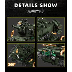 12GO 98003 BỂ NẶNG KV-2 bộ đồ chơi xếp lắp ráp ghép mô hình Military Army KV-2 HEAVY TANK Quân Sự Bộ Đội 2235 khối