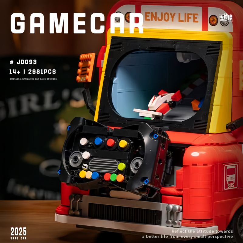 SMALL ANGLE JD093 SÂN CHƠI THÀNH PHỐ XE TRÒ RETRO bộ đồ chơi xếp lắp ráp ghép mô hình GAME CAR 2981 khối