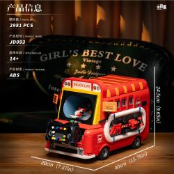 SMALL ANGLE JD093 SÂN CHƠI THÀNH PHỐ XE TRÒ RETRO bộ đồ chơi xếp lắp ráp ghép mô hình GAME CAR 2981 khối