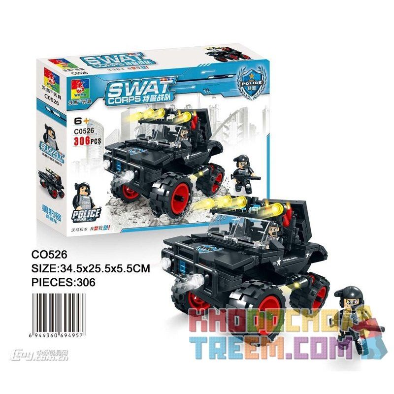 WOMA C0526 0526 Xếp hình kiểu  SWAT SPECIAL FORCE Swat Car Ô Tô Lính đặc Nhiệm 306 khối