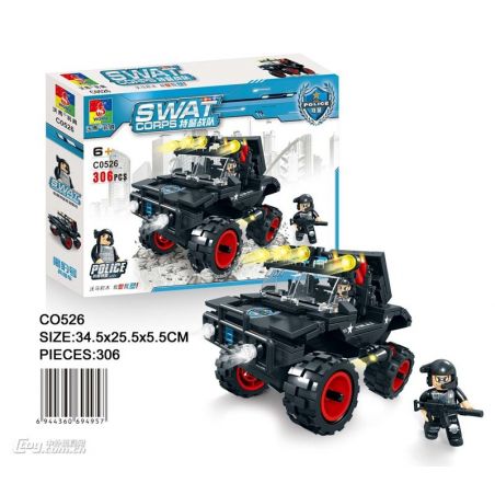WOMA C0526 0526 Xếp hình kiểu  SWAT SPECIAL FORCE Swat Car Ô Tô Lính đặc Nhiệm 306 khối