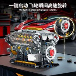 GOQI GQ-3053 3053 GQ3053 MÔ HÌNH ĐỘNG CƠ V8 bộ đồ chơi xếp lắp ráp ghép mô hình Technic V8 ENGINE Kỹ Thuật Công Nghệ Cao Mô Hình Phương Tiện 692 khối
