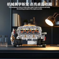 GOQI GQ-3053 3053 GQ3053 MÔ HÌNH ĐỘNG CƠ V8 bộ đồ chơi xếp lắp ráp ghép mô hình Technic V8 ENGINE Kỹ Thuật Công Nghệ Cao Mô Hình Phương Tiện 692 khối