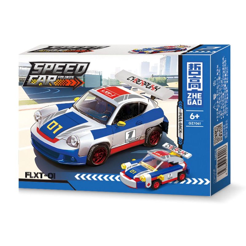 ZHEGAO GZ7061 7061 MINI BACK RIDER CAR MẪU 6 bộ đồ chơi xếp lắp ráp ghép mô hình Racers SPEED CAR FOLUKES Đua Tốc Độ 888 khối