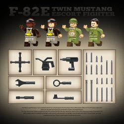 QuanGuan 100281 Quan Guan 100281 F-82E DOUBLE MUSTANG ESCORT FIGHTER bộ đồ chơi xếp lắp ráp ghép mô hình Military Army F-82E TWIN MUSTANG ESCORT FIGHTER Quân Sự Bộ Đội 1107 khối