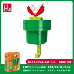 JIESTAR 58293 MÓC HOA ĂN NGƯỜI bộ đồ chơi xếp lắp ráp ghép mô hình Gear PIRANHA PLANT HOOK Đồ Lắp Ghép 136 khối