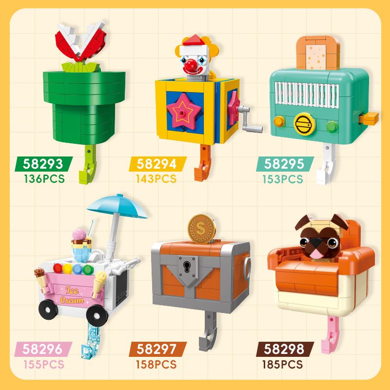 JIESTAR 58293 MÓC HOA ĂN NGƯỜI bộ đồ chơi xếp lắp ráp ghép mô hình Gear PIRANHA PLANT HOOK Đồ Lắp Ghép 136 khối