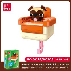 JIESTAR 58298 PUG DOG HOOK bộ đồ chơi xếp lắp ráp ghép mô hình Gear PUG HOOK Đồ Lắp Ghép 185 khối