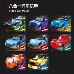 JIESTAR 59074 MẪU XE TÁM TRONG MỘT HƠI 8 bộ đồ chơi xếp lắp ráp ghép mô hình Racers SUPER DEFORMED Đua Tốc Độ 954 khối