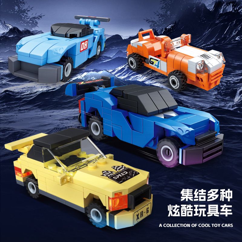 JIESTAR 59074 MẪU XE TÁM TRONG MỘT HƠI 8 bộ đồ chơi xếp lắp ráp ghép mô hình Racers SUPER DEFORMED Đua Tốc Độ 954 khối