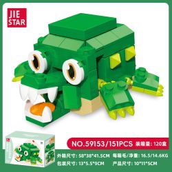 JIESTAR 59153 ĐỘNG VẬT XẾP CHỒNG THÚ VUI CÁ SẤU bộ đồ chơi xếp lắp ráp ghép mô hình 151 khối