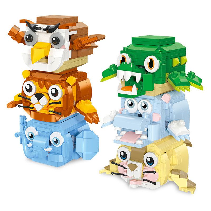 JIESTAR 59153 ĐỘNG VẬT XẾP CHỒNG THÚ VUI CÁ SẤU bộ đồ chơi xếp lắp ráp ghép mô hình 151 khối