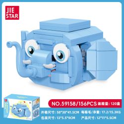 JIESTAR 59158 ĐỘNG VẬT ĐƯỢC XẾP CHỒNG LÊN NHAU VỚI VƯỜN THÚ VUI VẺ VÀ VOI CON LỚN bộ đồ chơi xếp lắp ráp ghép mô hình 156 khối