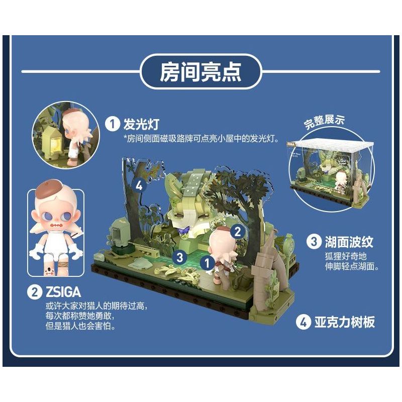 POP MART P10010 10010 ZSIGA FOREST WALK GENTLE BEHEMOTH bộ đồ chơi xếp lắp ráp ghép mô hình WALKING INTO THE FOREST 700 khối