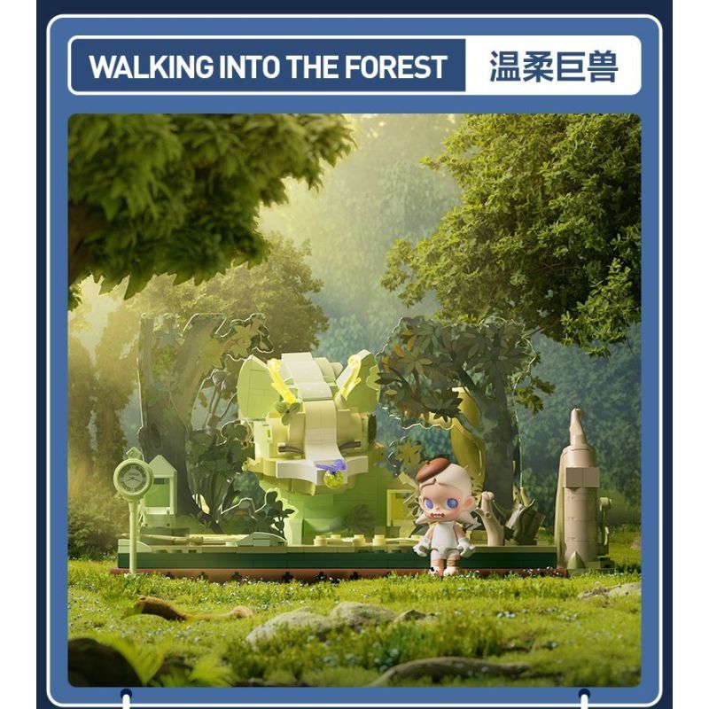 POP MART P10010 10010 ZSIGA FOREST WALK GENTLE BEHEMOTH bộ đồ chơi xếp lắp ráp ghép mô hình WALKING INTO THE FOREST 700 khối