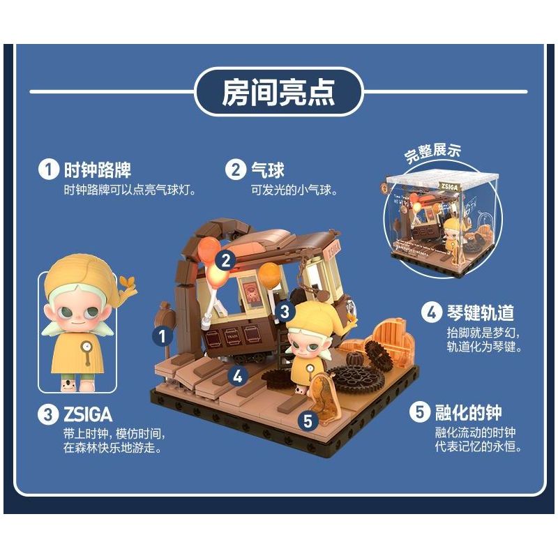 POP MART P10010 10010 ZSIGA FOREST WALK GENTLE BEHEMOTH bộ đồ chơi xếp lắp ráp ghép mô hình WALKING INTO THE FOREST 700 khối