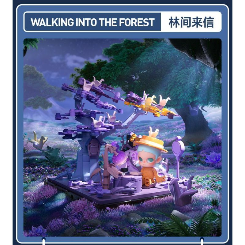 POP MART P10010 10010 ZSIGA FOREST WALK GENTLE BEHEMOTH bộ đồ chơi xếp lắp ráp ghép mô hình WALKING INTO THE FOREST 700 khối