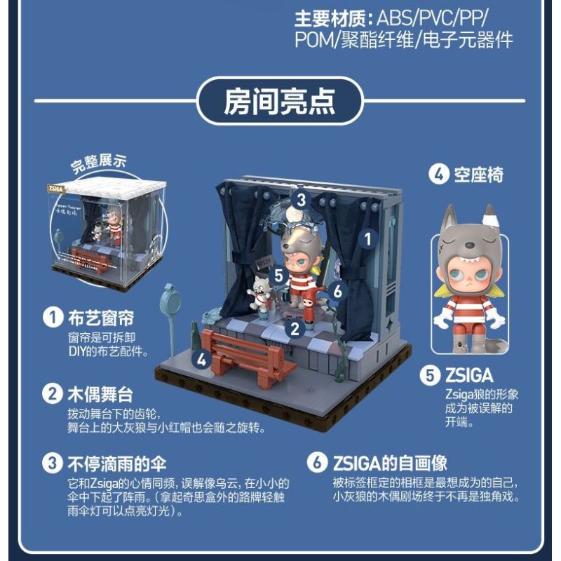 POP MART P10010 10010 ZSIGA FOREST WALK GENTLE BEHEMOTH bộ đồ chơi xếp lắp ráp ghép mô hình WALKING INTO THE FOREST 700 khối