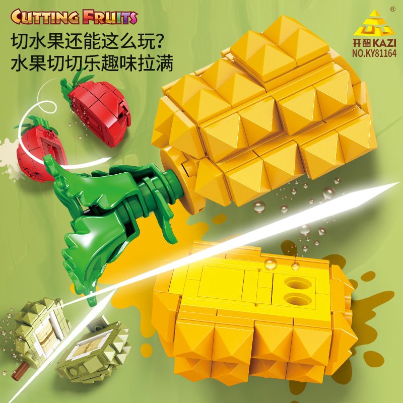 Kazi KY81164 81164 MÔ HÌNH NINJA 8 TRÁI CÂY bộ đồ chơi xếp lắp ráp ghép mô hình Movie & Game CUTTING FRUITS Phim Và Trò Chơi 962 khối
