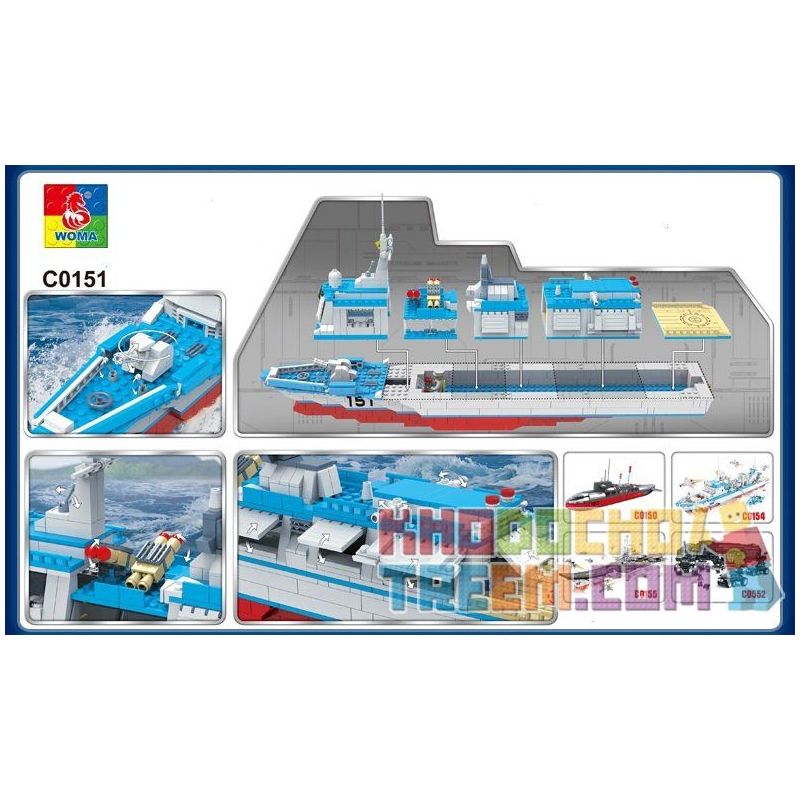 WOMA C0151 0151 Xếp hình kiểu  MILITARY ARMY Rocket Ship Tàu Chiến Trang Bị Tên Lửa 752 khối
