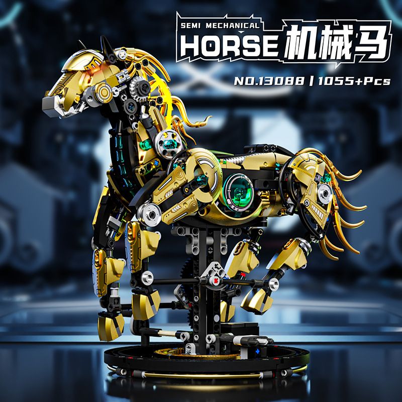 BEAUTY AND 13088 NGỰA CƠ HỌC bộ đồ chơi xếp lắp ráp ghép mô hình SEMI MECHANICAL HORSE 1055 khối