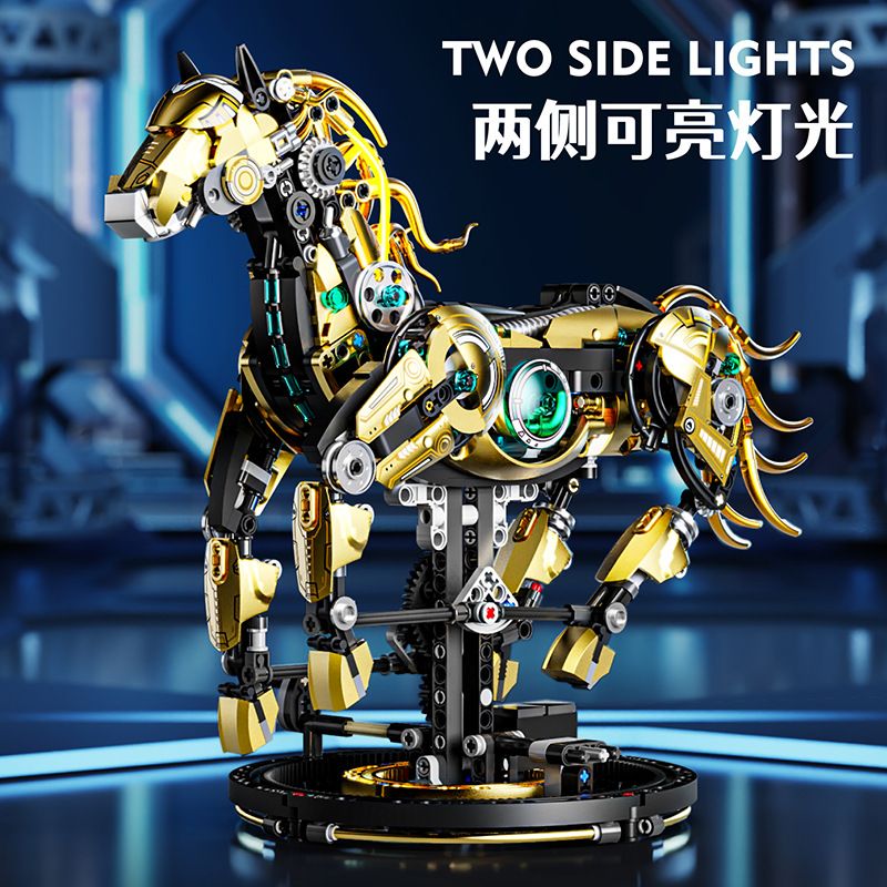 BEAUTY AND 13088 NGỰA CƠ HỌC bộ đồ chơi xếp lắp ráp ghép mô hình SEMI MECHANICAL HORSE 1055 khối