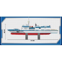 WOMA C0151 0151 Xếp hình kiểu  MILITARY ARMY Rocket Ship Tàu Chiến Trang Bị Tên Lửa 752 khối