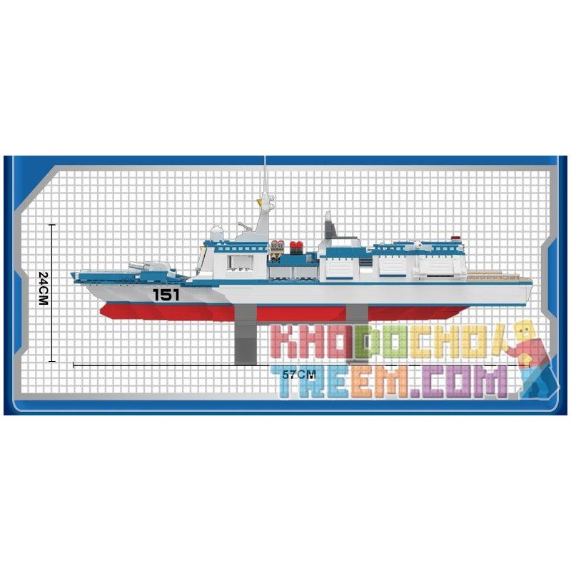 WOMA C0151 0151 Xếp hình kiểu  MILITARY ARMY Rocket Ship Tàu Chiến Trang Bị Tên Lửa 752 khối